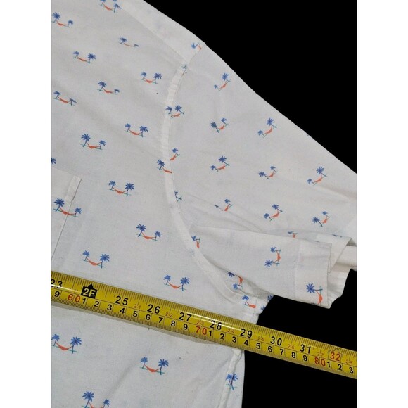 Vineyard Vines Shirt Mens 2XB Short Sleeve Button Front Casual Palm Print Preppy - Picture 7 of 12